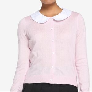 Hot Topic Pink Collared Cardigan